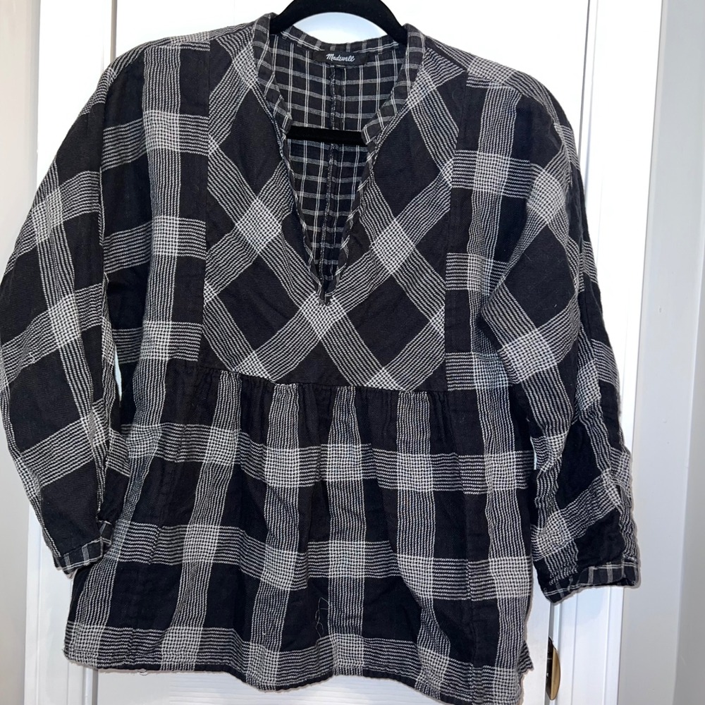 Madewell Boheme Plaid Cotton Empire Waist Peasant very cute with western outfit